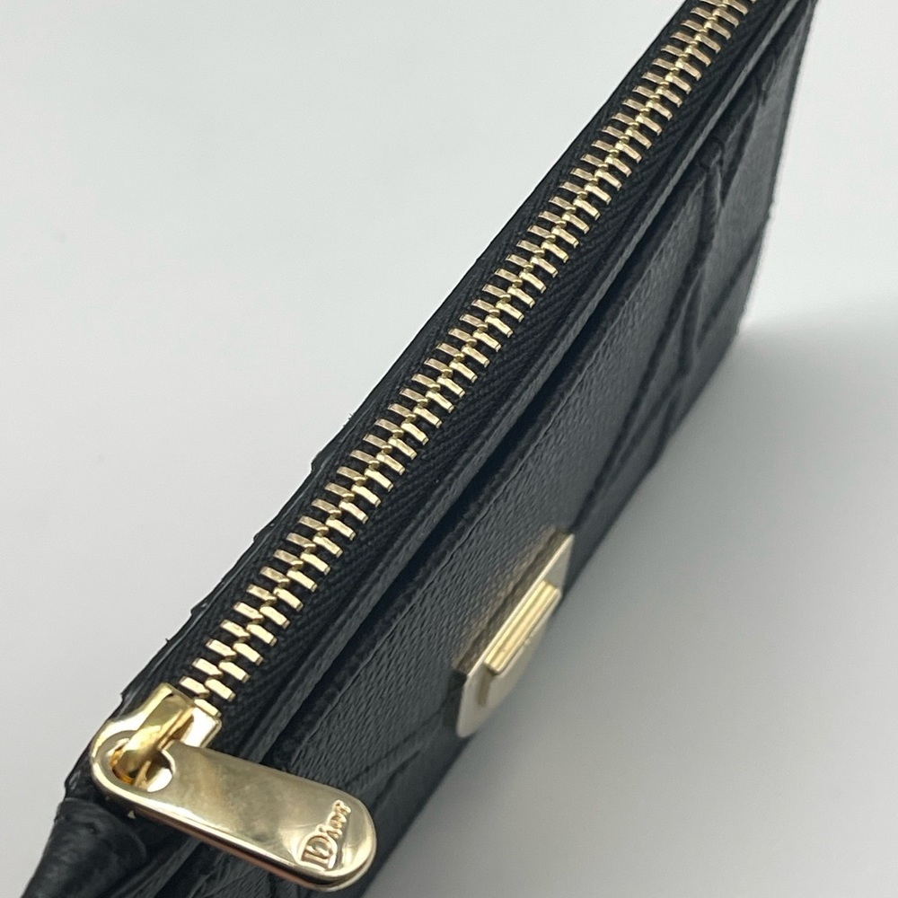 DIORAMA CHRISTIAN DIOR Medium Card HOLDER Slim Wallet Unisex Black Leather New - Picture 2 of 10